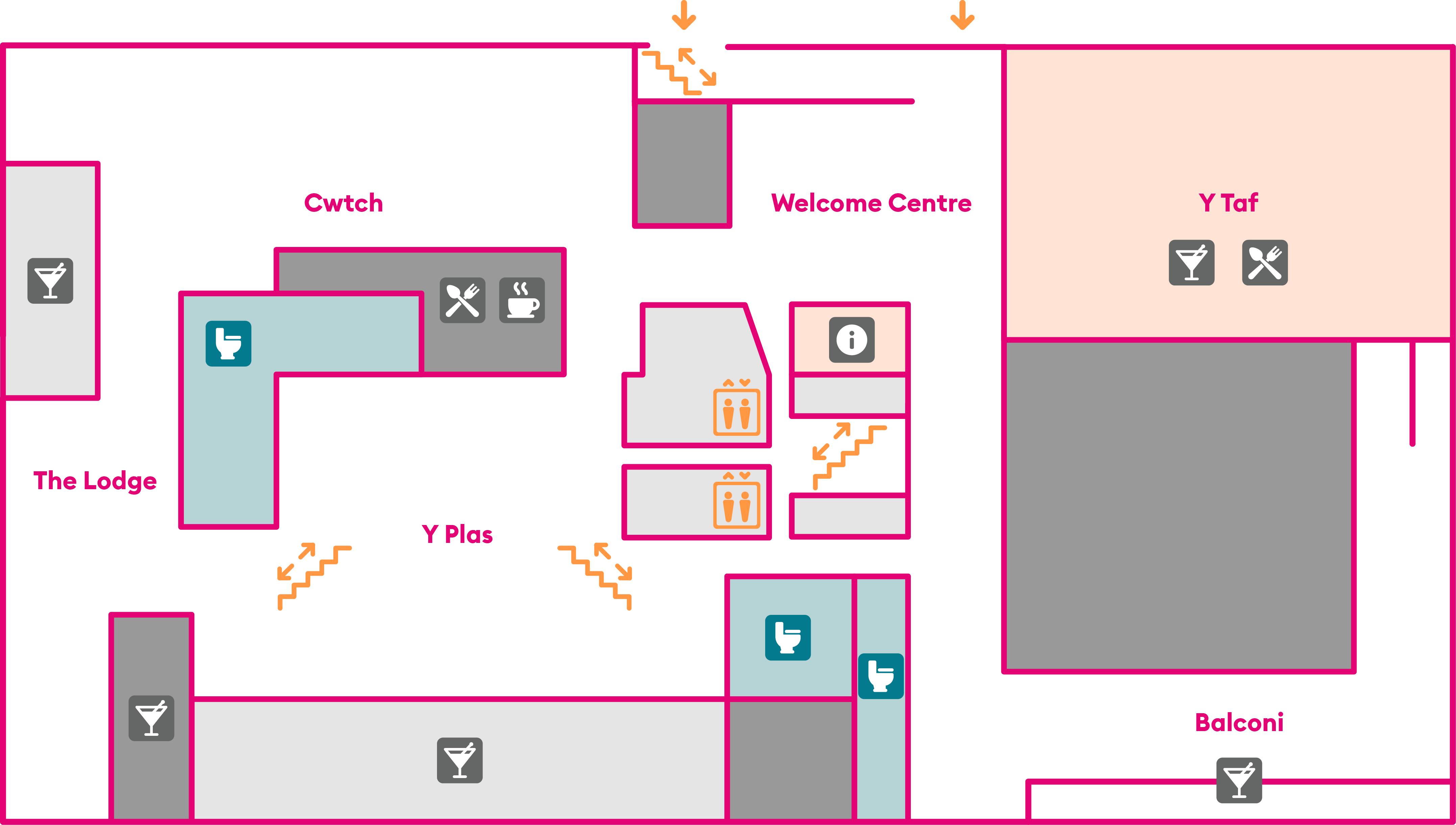 Second floor map of the Students' Union building
